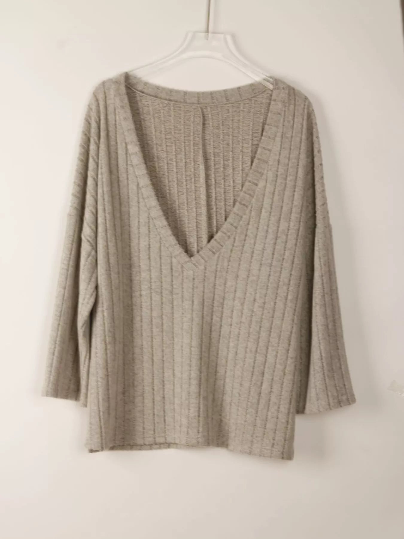 Sarah Express Women's Ribbed Knit Tank & Long Sleeve Top Set - Two Piece Outfit