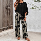 Women's Two-Piece Set Abstract Print Top Pants Summer