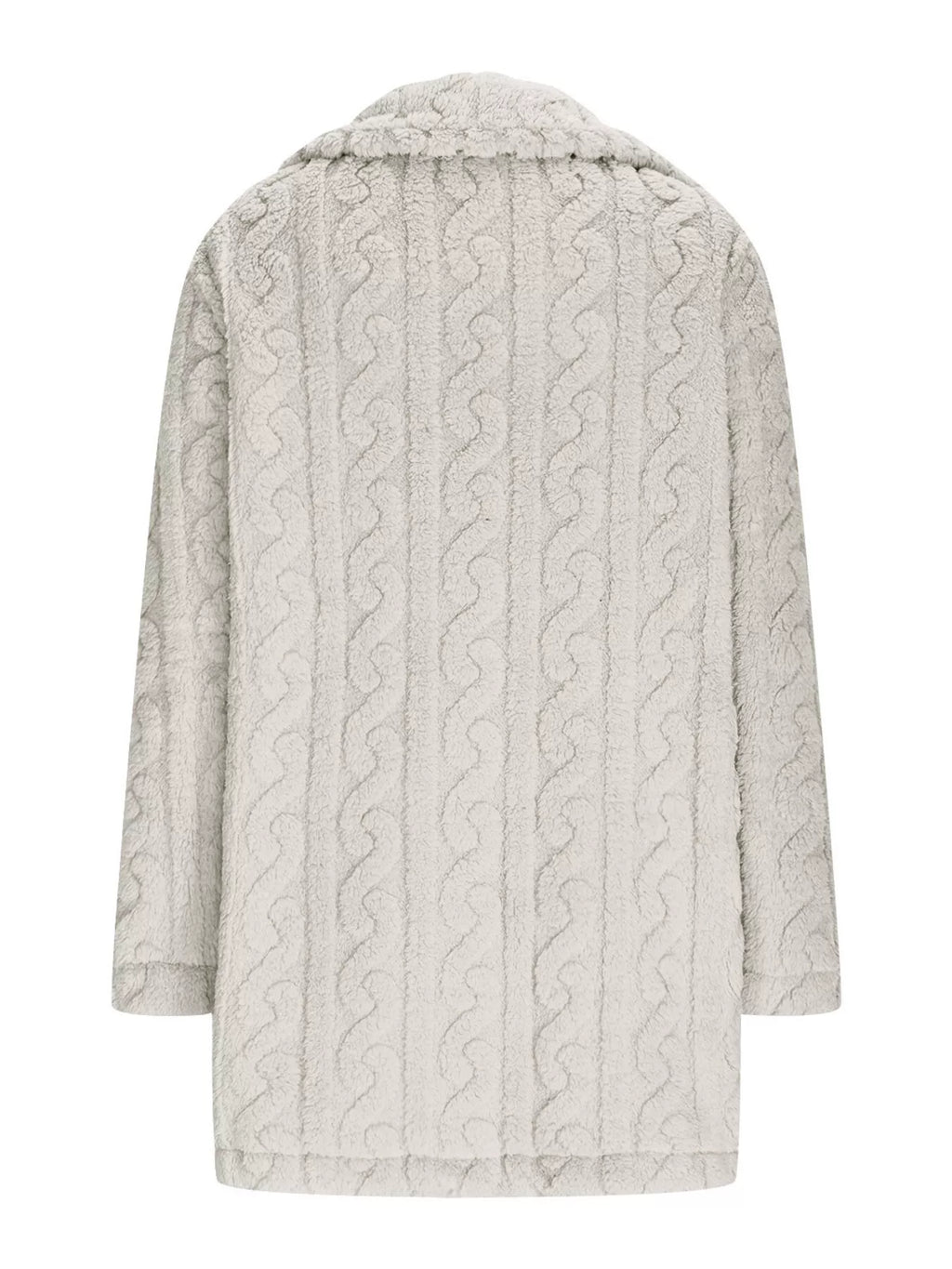 Sarah Express Women's Double-Breasted Fleece Longline Coat