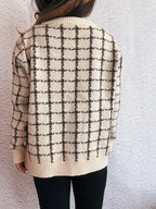 Sarah Express Women's Plaid Pattern Zip Up Cardigan