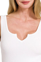 Seamless Split Neck Bra Tank Top