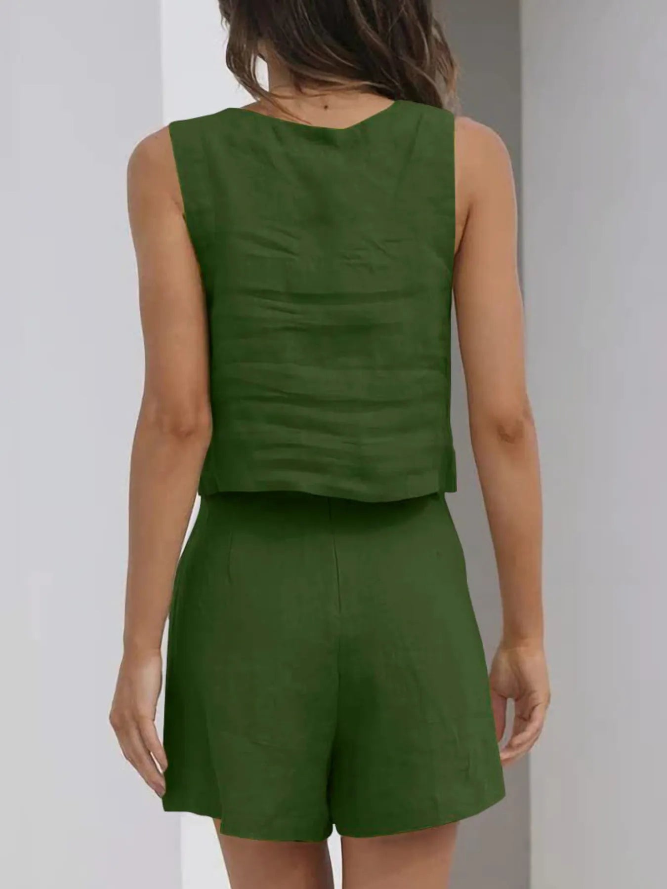 Sarah Express Women's Square Neck Tank and Shorts Set