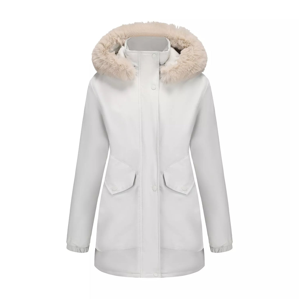 Trendsi Full Size Fur Hooded Warm Winter Parka Outerwear Plus Size