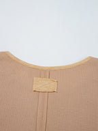 Sarah Express Women's Waffle Textured Tunic Henley Top with Slits