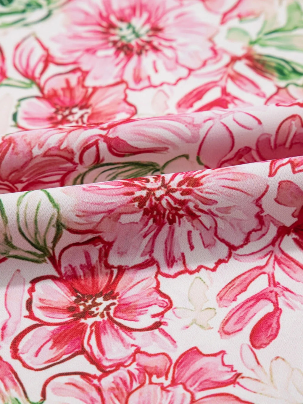 Sarah Express Women's Floral Print Keyhole Neck Blouse