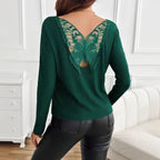 Women's Ribbed Batwing Sleeve Long Sleeve Top Pullover