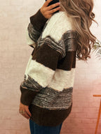 Sarah Express Women's Color Block Dropped Shoulder Sweater