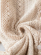 Sarah Express Women's Lace Notched Long Sleeve Shirt - Elegant Button-Up Blouse