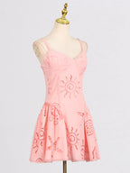 Sarah Express Women's Hollow Out Adjustable Strap Mini Dress