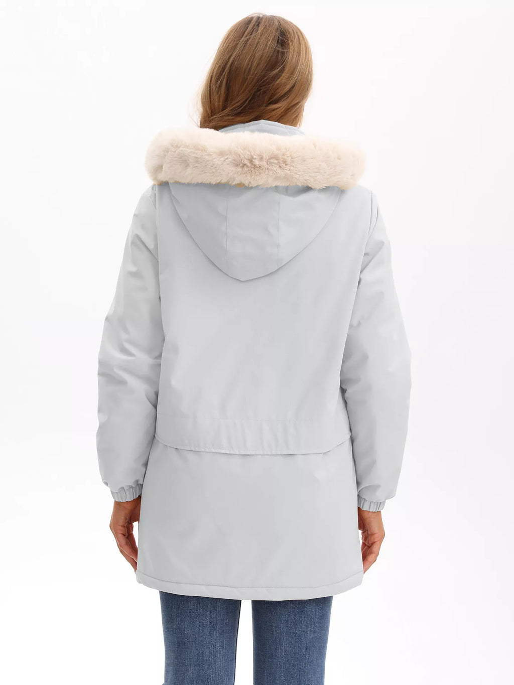 Trendsi Full Size Fur Hooded Warm Winter Parka Outerwear Plus Size