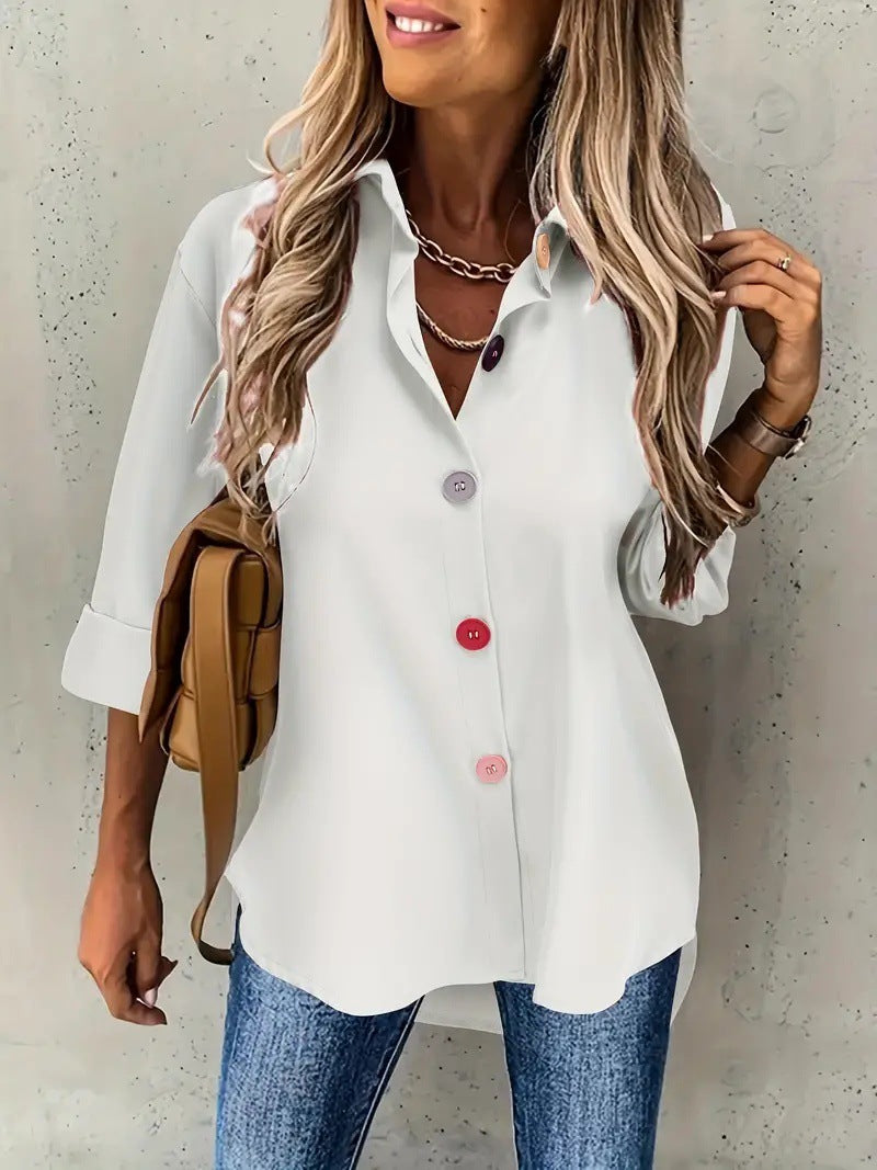 Women's Button Front Cardigan Shirt - Long Sleeve Casual Top