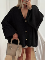 Sarah Express Women's Oversized Knit Button Up Cardigan