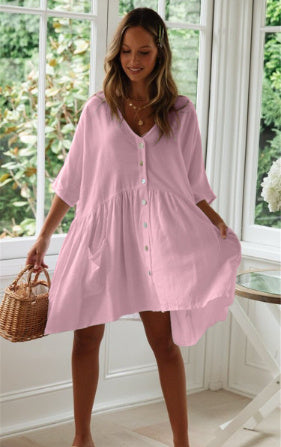 Women's Beach Cover Up Skirt Button Front Swimwear Sarong One Size