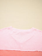 Sarah Express Women's Flower Patched Exposed Seam Oversized T Shirt