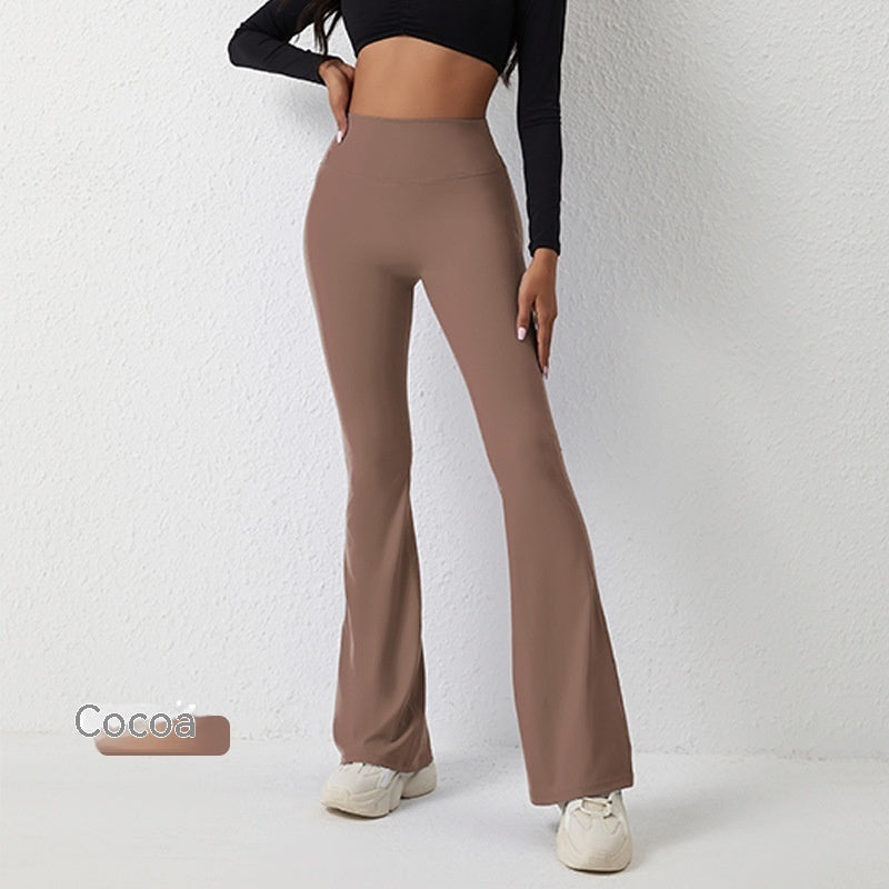 High Waist Wide Leg Fitness Pants Sculpting Nylon Blend