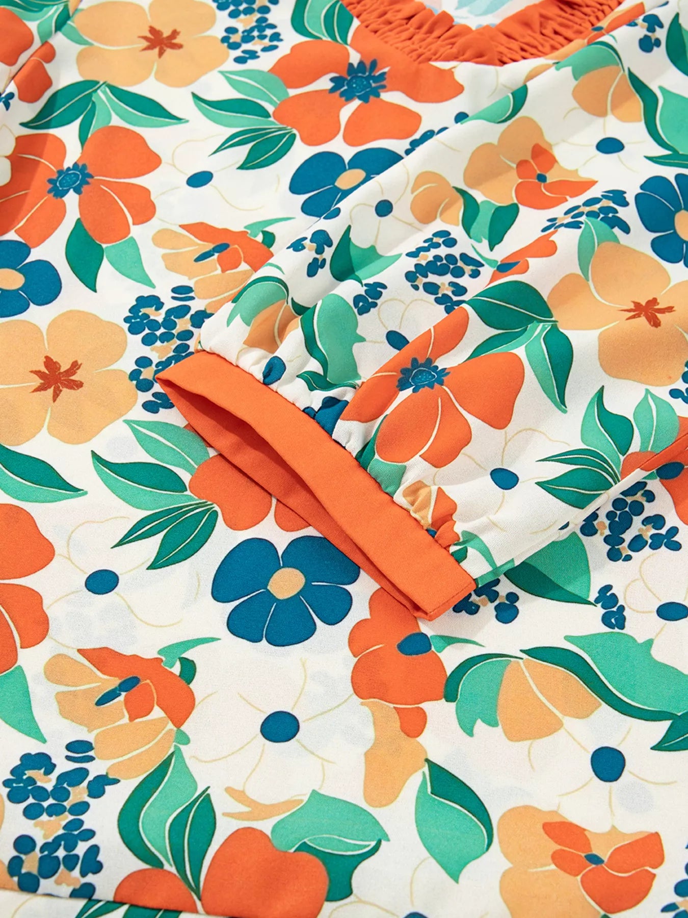 Sarah Express Women's Frilled V Neck Floral Print Blouse