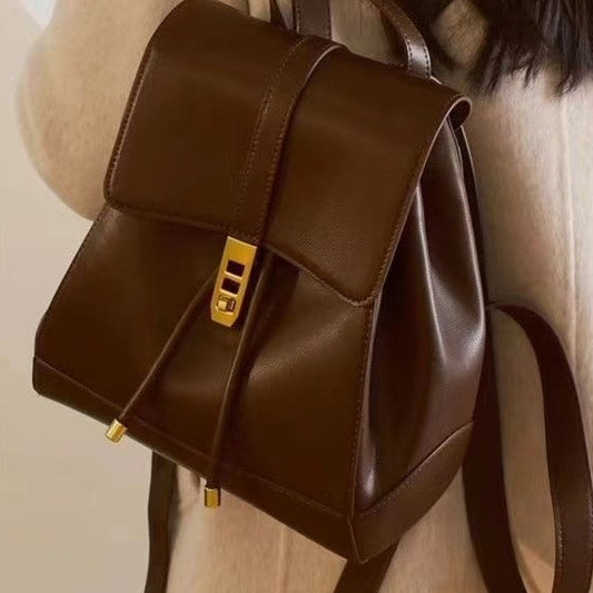 Sarah Express Women's Large Capacity PU Leather Backpack & Shoulder Bag – Everyday Carry | Brown & Black