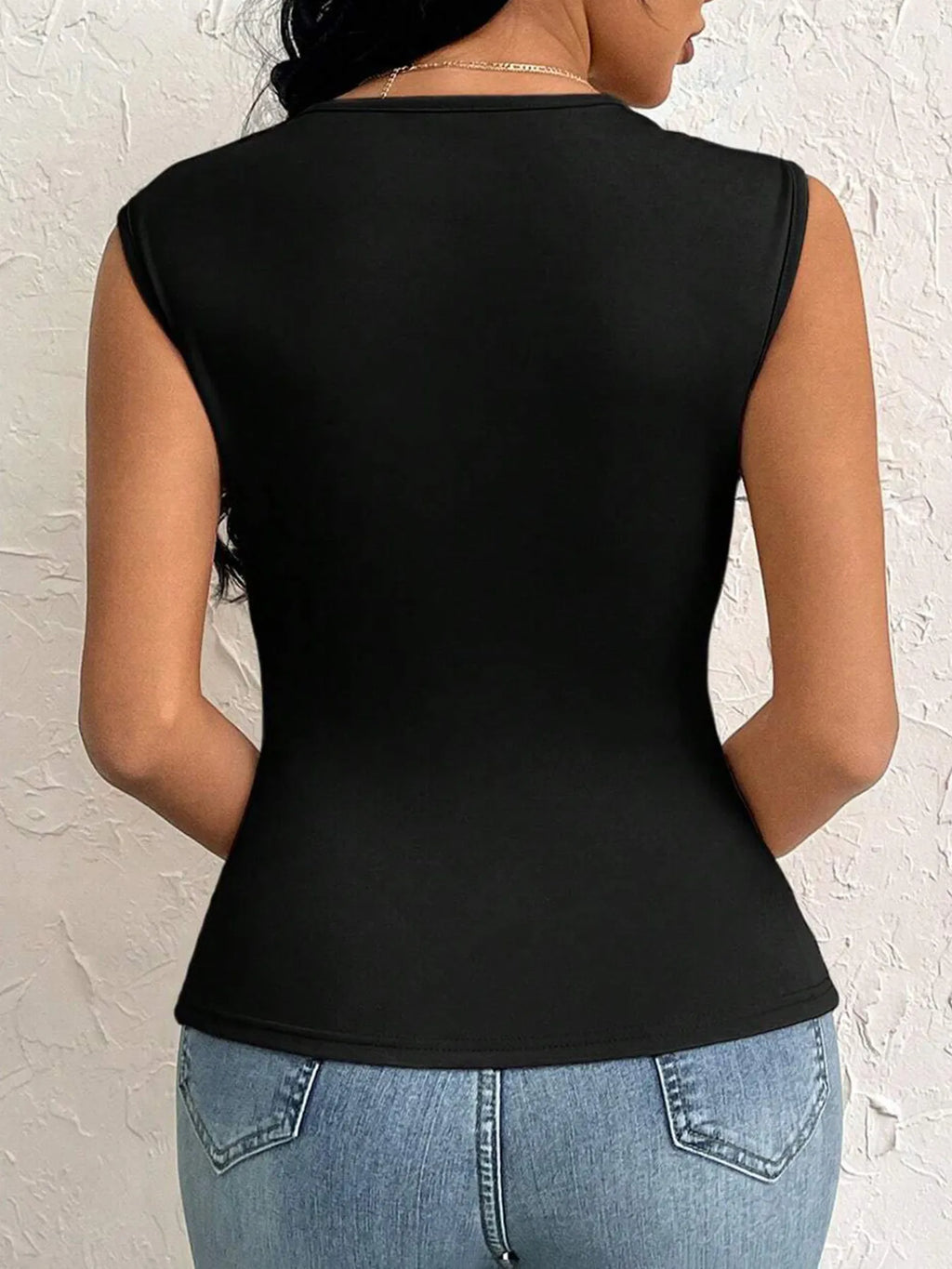 Sarah Express Women's Slit Asymmetrical Tank Top