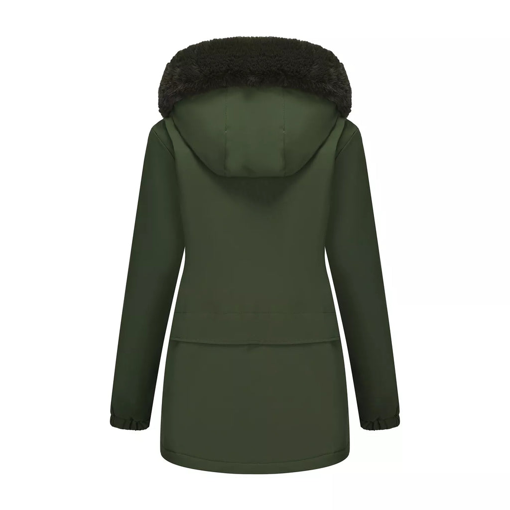 Trendsi Full Size Fur Hooded Warm Winter Parka Outerwear Plus Size