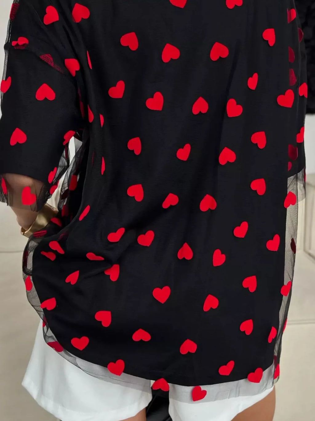 Sarah Express Women's Heart Print Oversized T-Shirt