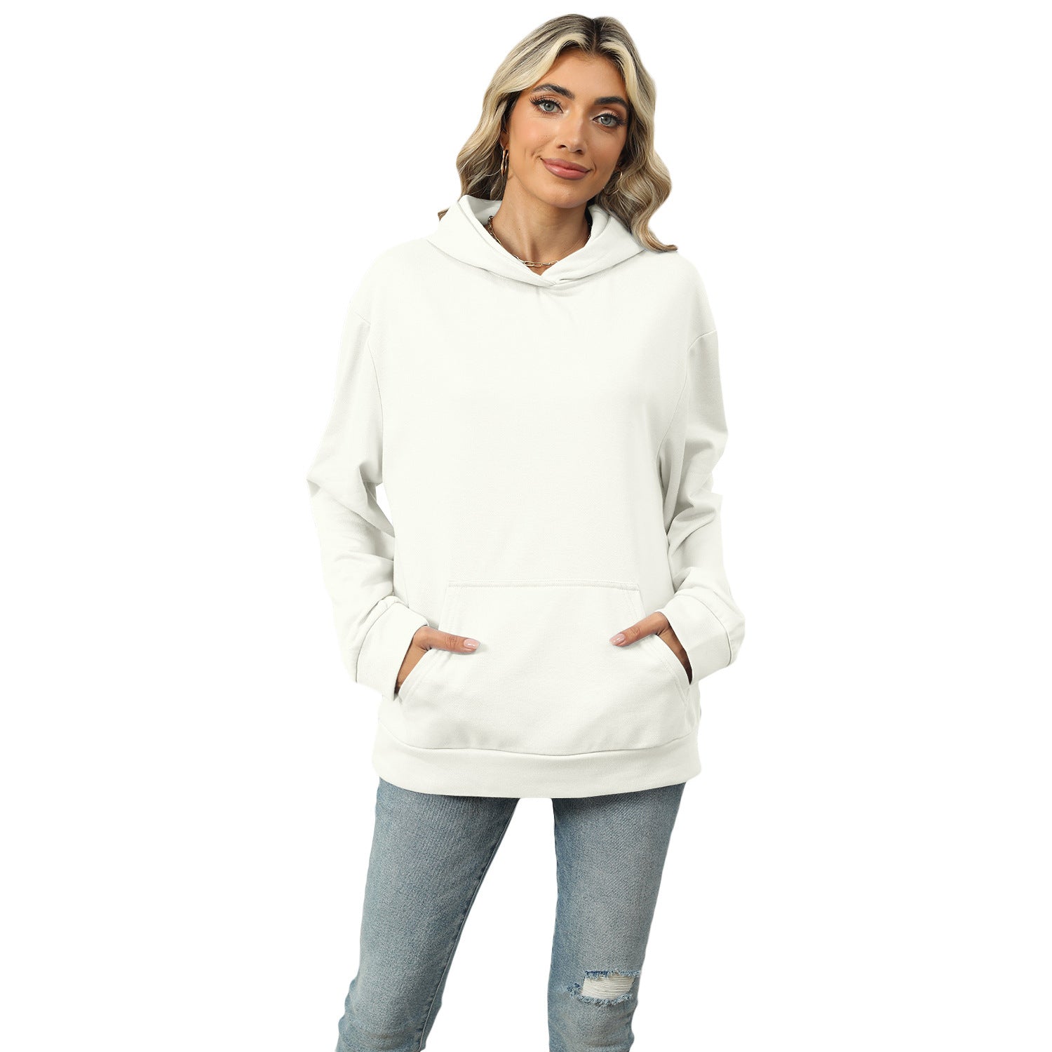 Sarah Express Women's Hooded Sweatshirt - Loose Fit Pullover Hoodie with Pockets