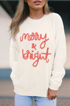 Sarah Express Women's MERRY & BRIGHT Round Neck Sweater