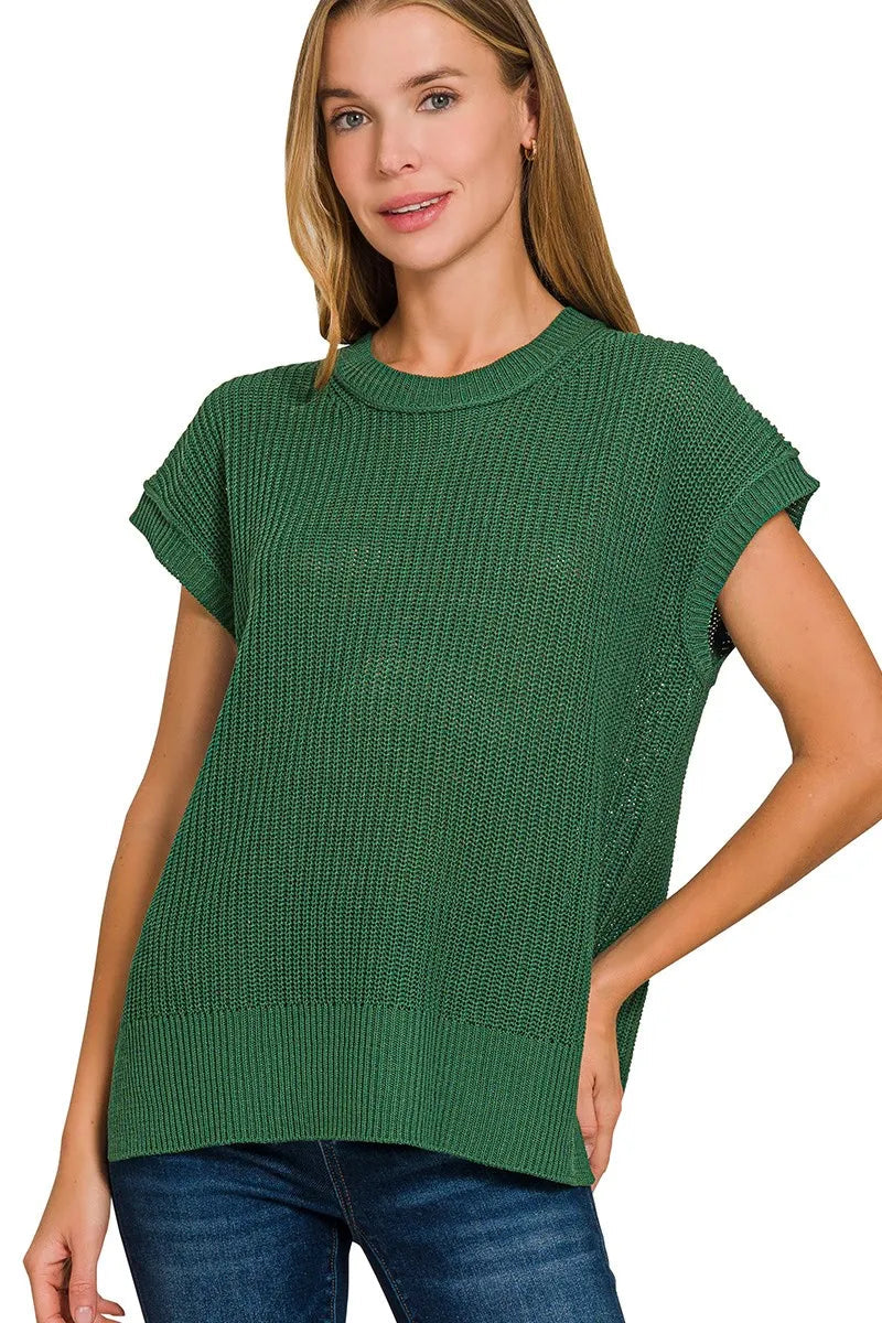 Sarah Express Women’s Oversized Crew Neck Ribbed Sweater Casual All-Season
