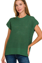 Sarah Express Women’s Oversized Crew Neck Ribbed Sweater Casual All-Season