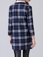 Sarah Express Women's Plus Size Plaid Button-Down Longline Shirt