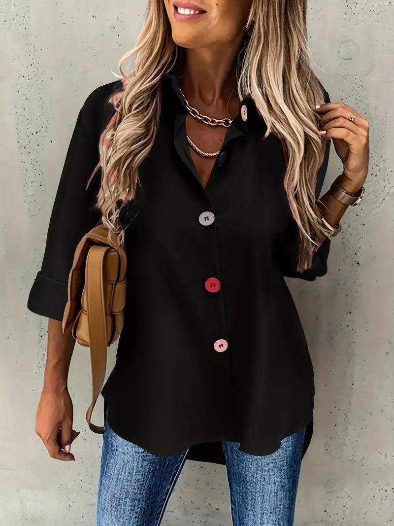 Women's Button Front Cardigan Shirt - Long Sleeve Casual Top