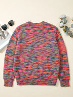 Sarah Express Women's Space Dye Yarn Crew Neck Sweater