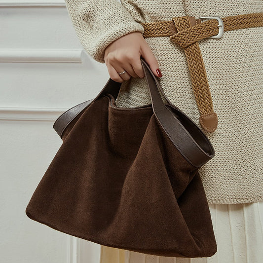 Sarah Express High-Capacity Genuine Leather Commuter Tote Bag