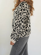 Sarah Express Women's Leopard Tie Front Cardigan