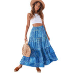 Women's High Waist Printed Maxi Dress Loose Fit Casual