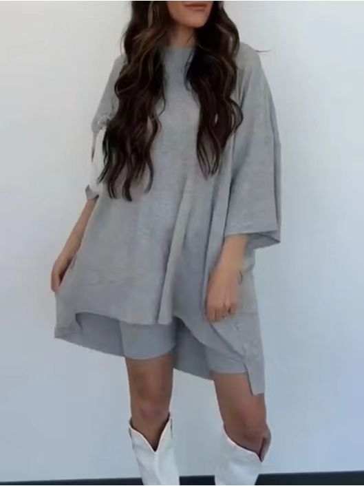 Women's Two Piece Loungewear Set Loose T-Shirt and Shorts