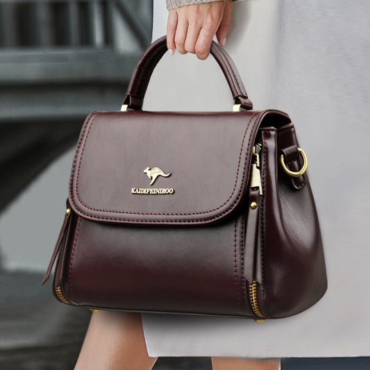 Sarah Express Retro Textured Tote & Shoulder Bag – PU Leather Everyday Handbag for Women