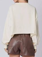 Sarah Express Women's Sequined Pumpkin Halloween Crop Sweatshirt