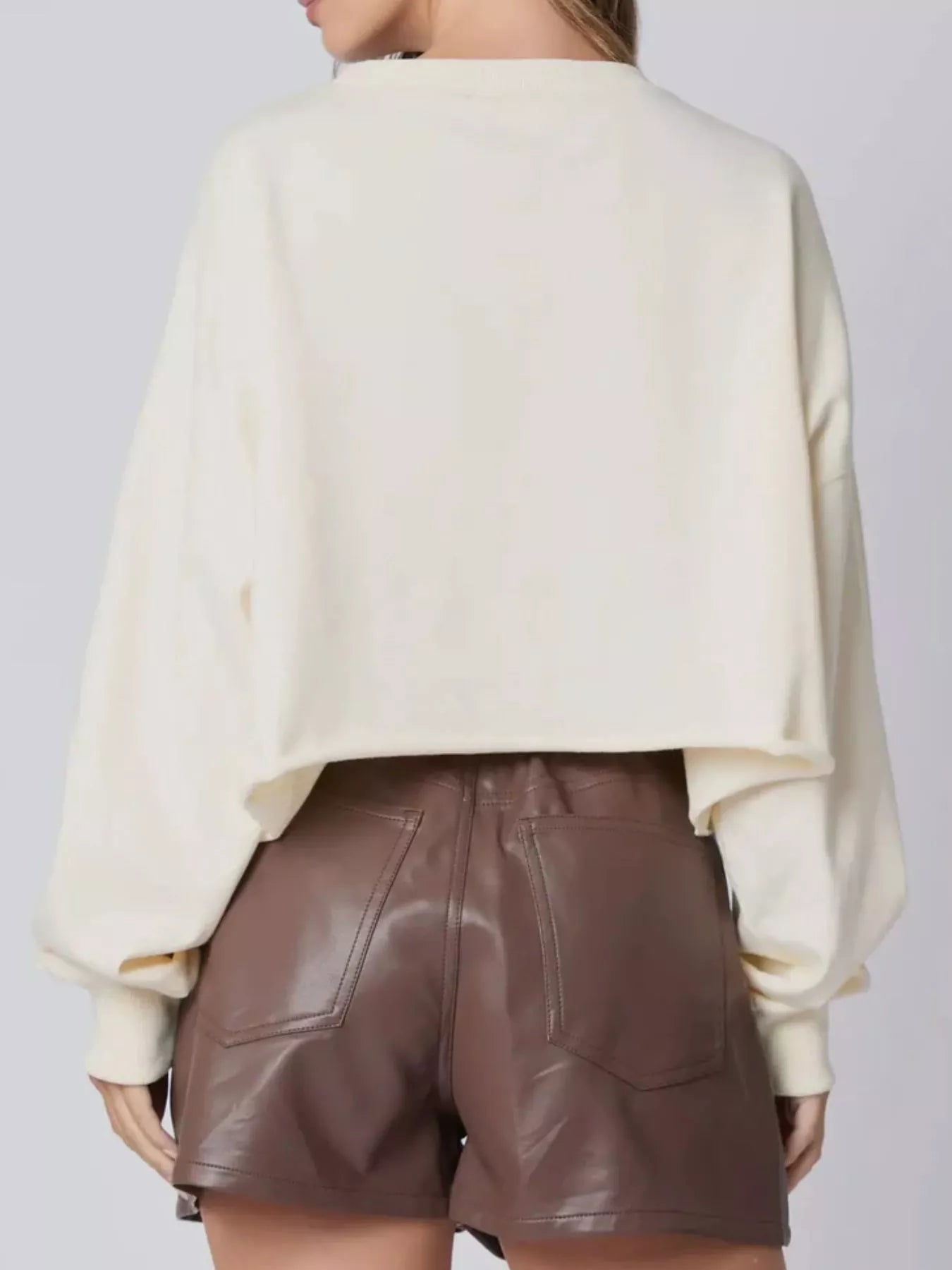 Sarah Express Women's Sequined Pumpkin Halloween Crop Sweatshirt