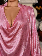 Sarah Express Women's Plus Size Cowl Neck Long Sleeve Blouse