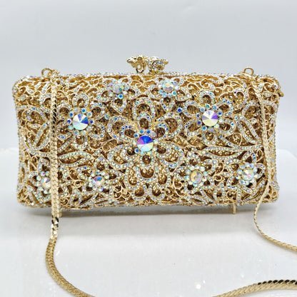 Sarah Express Diamond Evening Clutch Bag - Luxury Crystal Rhinestone Handbag for Wedding Party Banquet