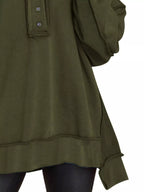 Sarah Express Women's Half Snap Long Sleeve Sweatshirt