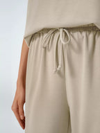 Sarah Express Women's Round Neck Short Sleeve Top and Pants Set - Plus Size