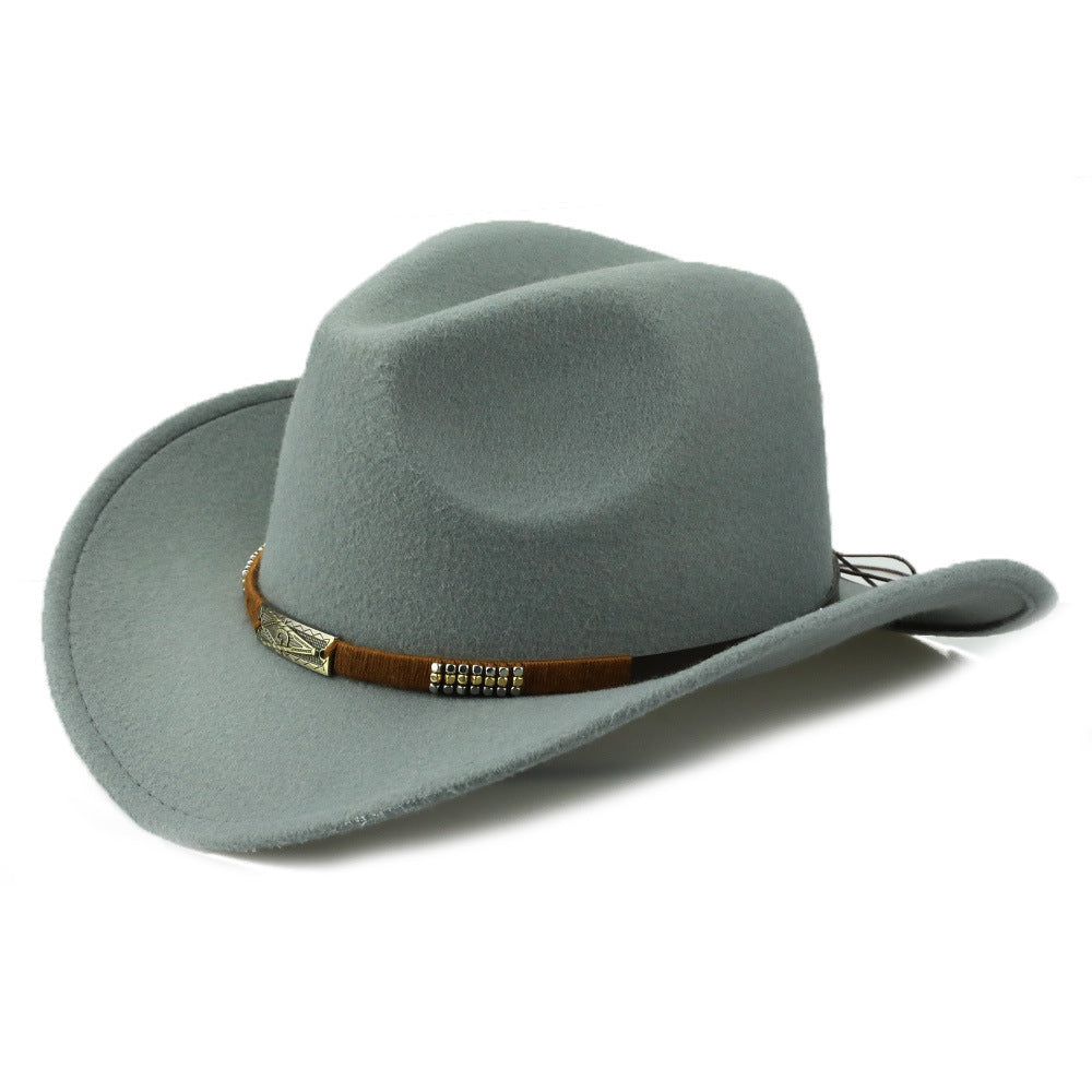 Women's Wool Felt Cowboy Hat Wide Brim Western