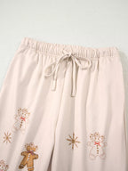 Sarah Express Women's Gingerbread Bakery Christmas Pajama Set - Long Sleeve Top and Pants