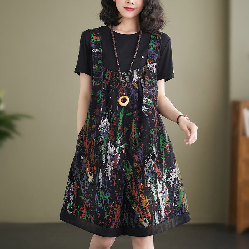 Women's High Waist Denim Overalls Wide Leg Suspender Pants