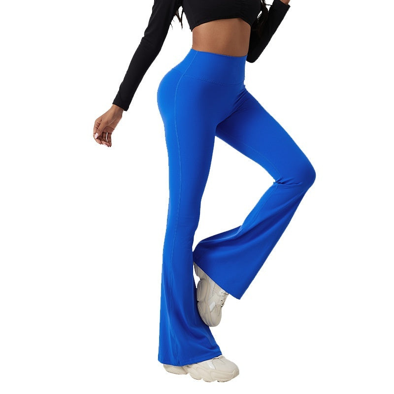 High Waist Wide Leg Fitness Pants Sculpting Nylon Blend