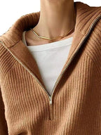 Sarah Express Women's Half-Zip Long Sleeve Sweater