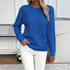 Women's Twist Detail Round Neck Knit Sweater Pullover