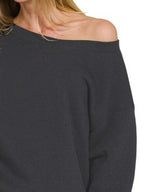 Fleece Boat Neck Sweatshirt and Shorts Set