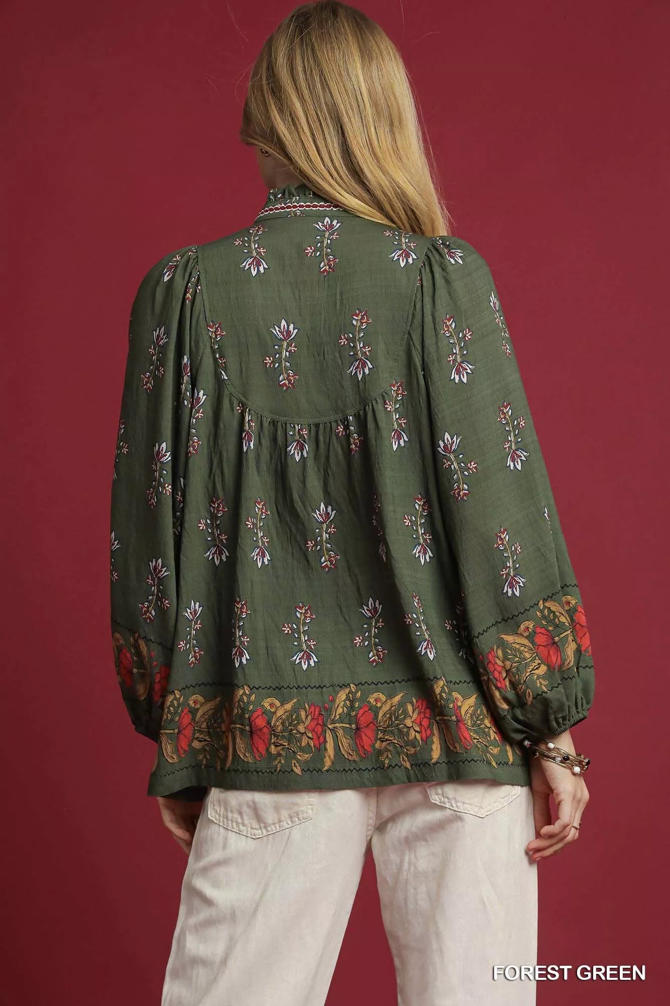 Sarah Express Women's Floral Boho Peasant Blouse